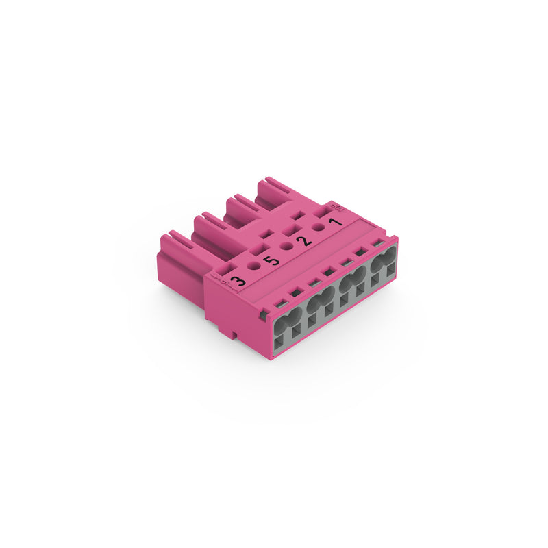 WAGO - Steckverbinder für steckbare Gebäudeinstallation Stecker 4-polig 770-294/081-000 Kod. B,pink − 50 Stück
