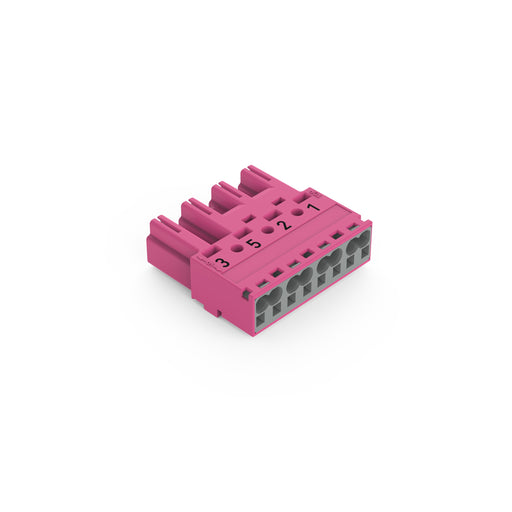 WAGO - Steckverbinder für steckbare Gebäudeinstallation Stecker 4-polig 770-294/081-000 Kod. B,pink − 50 Stück