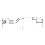WAGO - Konfektionierte Leitung für steckbare Gebäudeinstallation konfekt. Übergangsleitung 771-9993/307-202 Stecker,3-polig,weiß