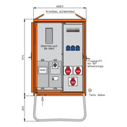 Walther Werke - Baustromverteiler Anschlussverteilerschrank WAV0100BR1 22kVA m.Zählerplatz