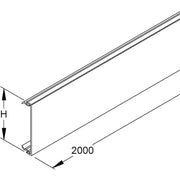HKL - Oberteil für Geräteeinbaukanal/Installationssäule Kanaloberteil rws BO80.3 Brü.kanal PVChart gl − 2 Meter