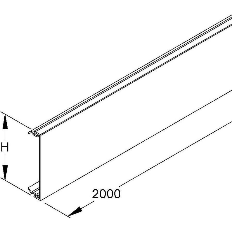 HKL - Oberteil für Geräteeinbaukanal/Installationssäule Kanaloberteil rws BO80.3 Brü.kanal PVChart gl − 2 Meter
