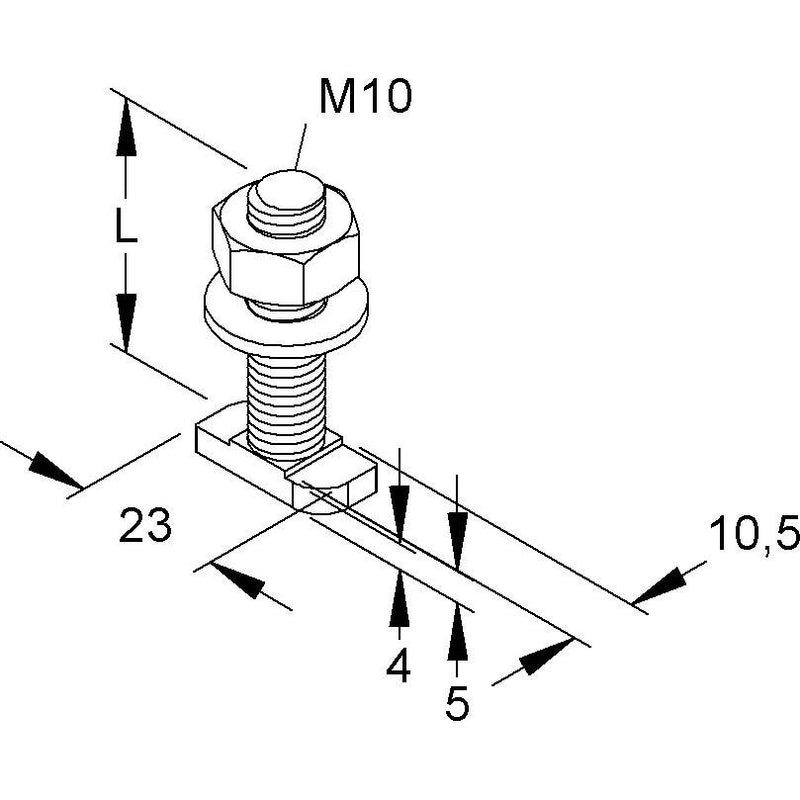 Niedax - Hammerkopfschraube Hammerkopfschrauben HM 310/50 − 50 Stück
