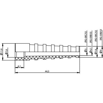 Telegärtner - Knickschutz Knickschutztülle 100001193 f.BNC-St.f.RG58, sw − 1 Stück