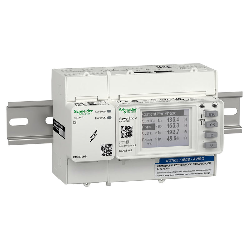 Schneider Electric - Elektrizitätszähler EM3750 Zähler, Rogowski, METSEEM3570A mit Netzteil
