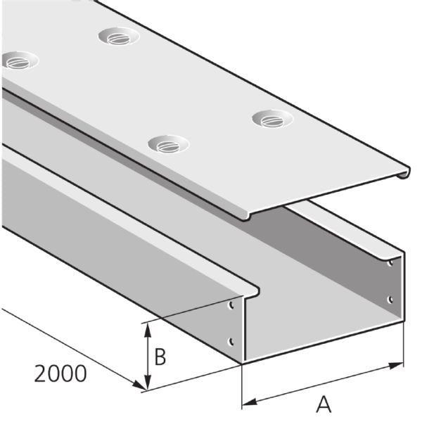 Pflitsch - Leitungsführungskanal Kabelkanal KD20 50/50S m.Deckel 2000mm