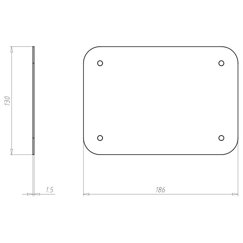 Kaiser - Deckel für Dose/Gehäuse für Montage in der Wand/Decke Abschluss-Feuchtraumdeckel 9911.03 185x130x4mm