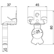 OBO Bettermann - Befestigungsklammer Trägerklammer SCVPC 3-7 D25 m.Rohrauf.u. 20-25mm