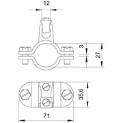 OBO Bettermann - Erdungsrohrschelle Erdungsschelle 952 Z 3/4 f.fl.Stahl − 5 Stück