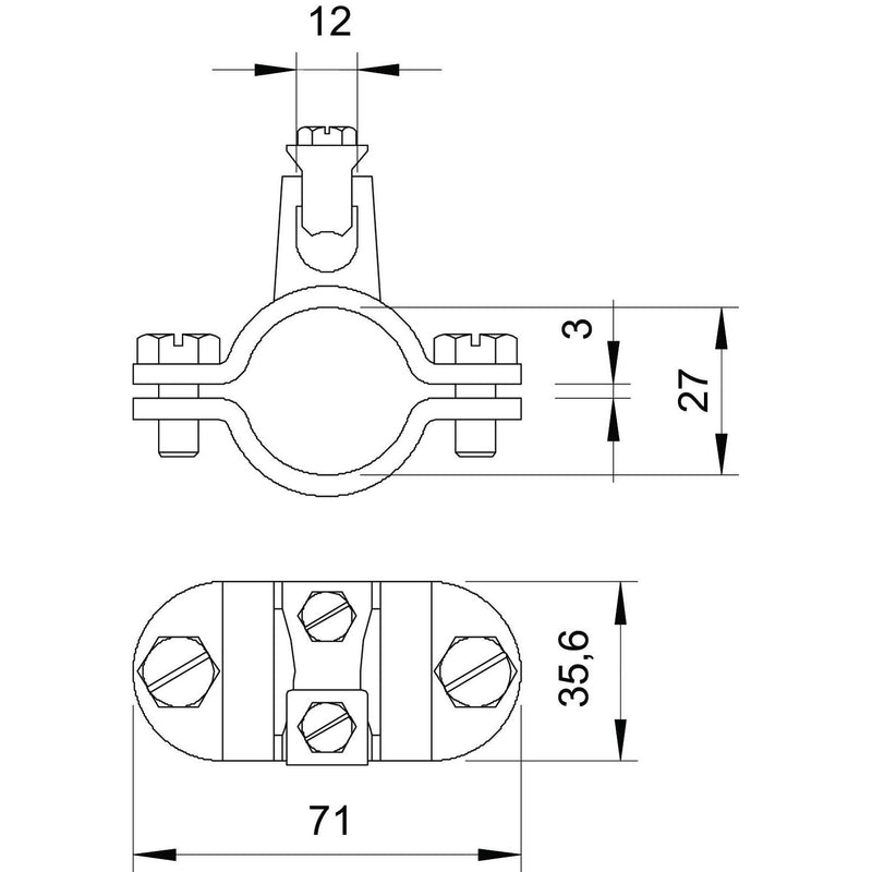 OBO Bettermann - Erdungsrohrschelle Erdungsschelle 952 Z 3/4 f.fl.Stahl − 5 Stück