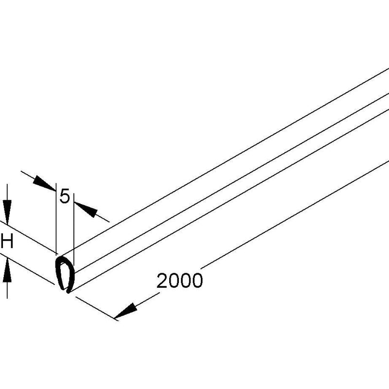 Niedax - Schutzkappe/Abdeckung für Stiel/Profilschiene Kantenschutzprofil GKSP 8 − 2 Meter