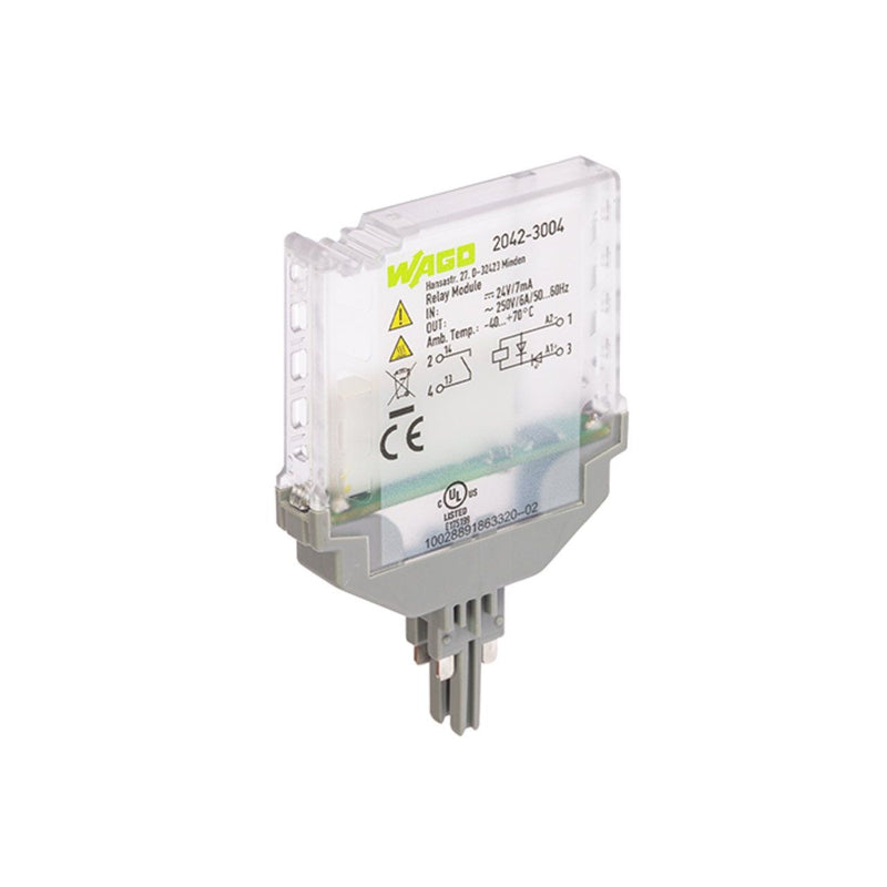 WAGO - Bauelementestecker Relaismodul 2042-3004 DC 24 V,1 Schließer − 6 Stück