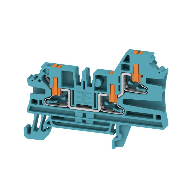 Weidmüller - Durchgangs-Reihenklemme AL3C 2.5 BL PUSH IN, 2.5 mm² − 50 Stück