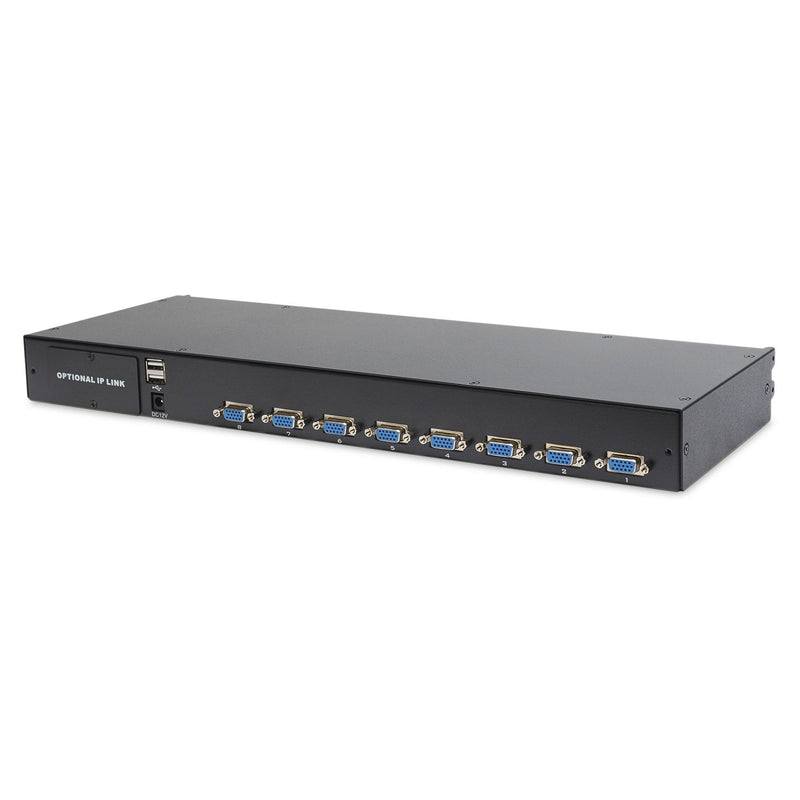 DIGITUS - Endgeräteumschalter Modulare Konsole m.19" TFT DS-72211-2GE 48,3cm, 8-Port KVM