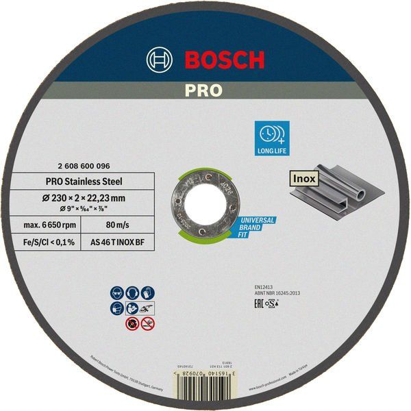Bosch - Trenn-/Schleifscheibe PRO Stainless Steel 2608600096 Trennscheibe 230 x 2