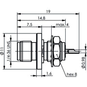 Telegärtner - Koax-Steckverbinder SMA-Einbaubuchse AU 50Ohm 100024726 Einbau von vorne − 5 Stück