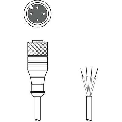Leuze - Konfektioniertes Sensor-Aktor-Kabel Anschlussleitung KD U-M12-4A-V1-050 − 1 Stück