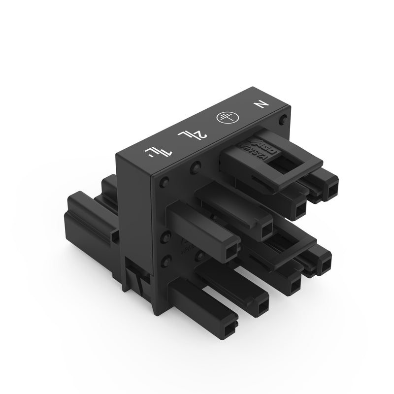 WAGO - Kompaktverteiler für steckbare Gebäudeinstallation h-Verteiler 4-polig 770-945 Kod. A,schwarz − 25 Stück