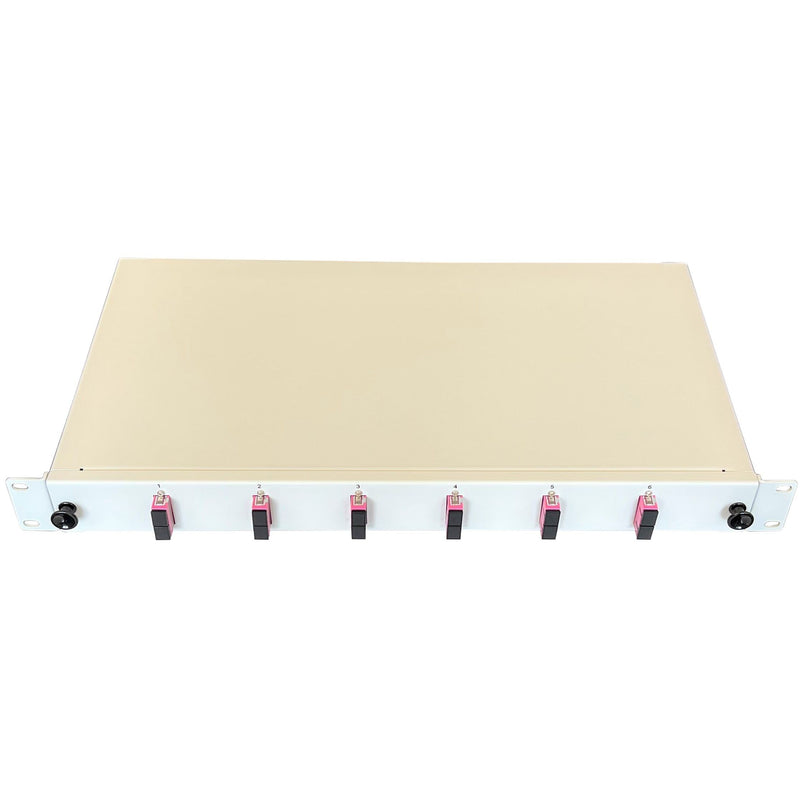 Paschke - Patchpanel LWL Spleissbox ausziehbar 19" 443705VI-06SA 6x SCd OM4 PINK