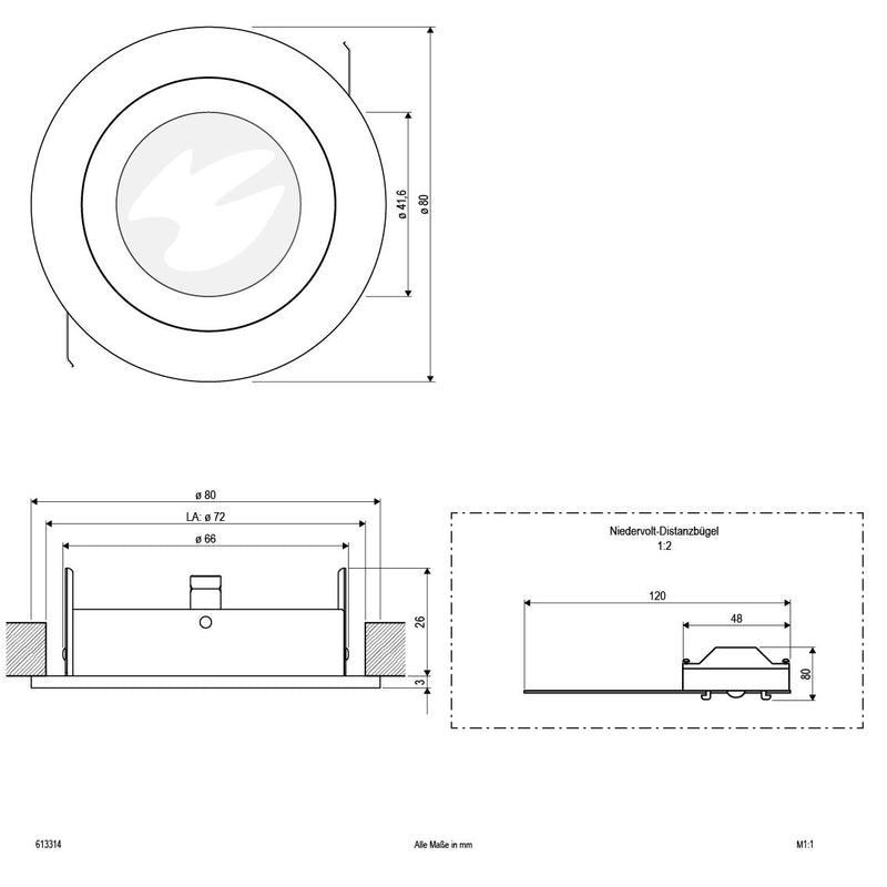 EVN Lichttechnik - Downlight/Strahler/Flutlicht NV-Einbauleuchte 613314