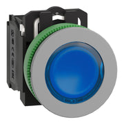 Schneider Electric - Drucktaster, Komplettgerät Leuchtdrucktaster XB5FW36G5C0 blau,30mm,120V,1S+1Ö