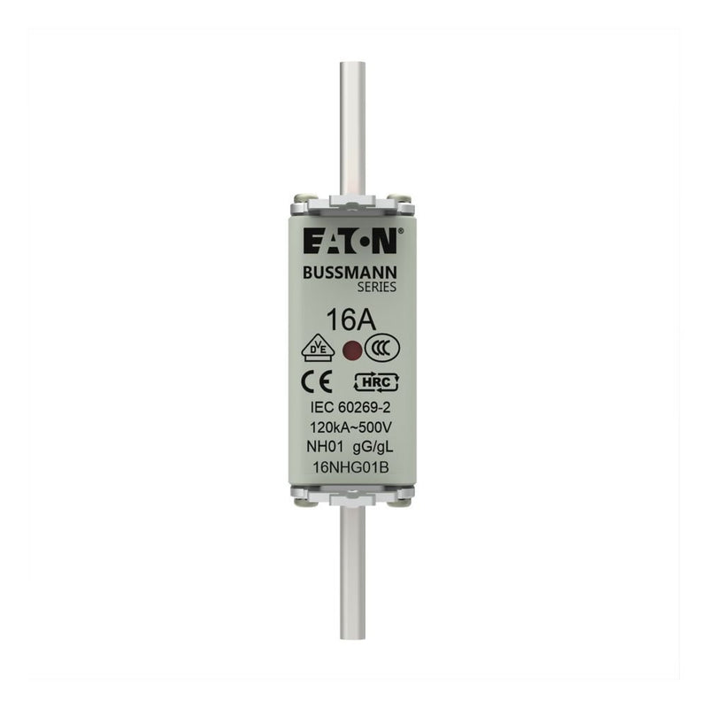Eaton - Messersicherung Sicherungseinsatz Nieders. NH FUSE 16#16NHG01B 16A AC 500V 120kA − 3 Stück