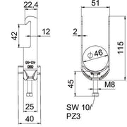 OBO Bettermann - Bügelschelle BS-W1-K-46 FT 40-46mm