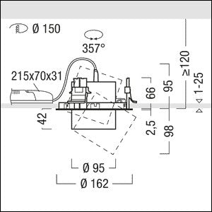 Zumtobel Group - Downlight/Strahler/Flutlicht LED-Einbaustrahler V2-R M2500 #60716781 927-65