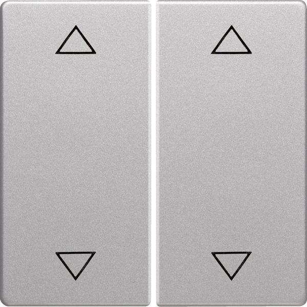 Berker - Abdeckung/Bedienelement für Installationsschalterprogramme Wippe alu/lack 16446084 Symbol Pfeile
