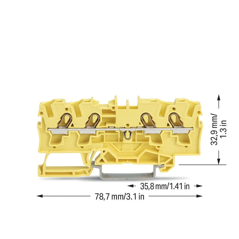 WAGO - Durchgangs-Reihenklemme 4-Leiter-Durchgangsklemme 2004-1406 Ex e II geeignet − 50 Stück