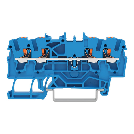 WAGO GmbH & Co. KG - Durchgangs-Reihenklemme 4-Leiter-Durchgangsklemme 2202-1404 2,5qmm, blau − 100 Stück