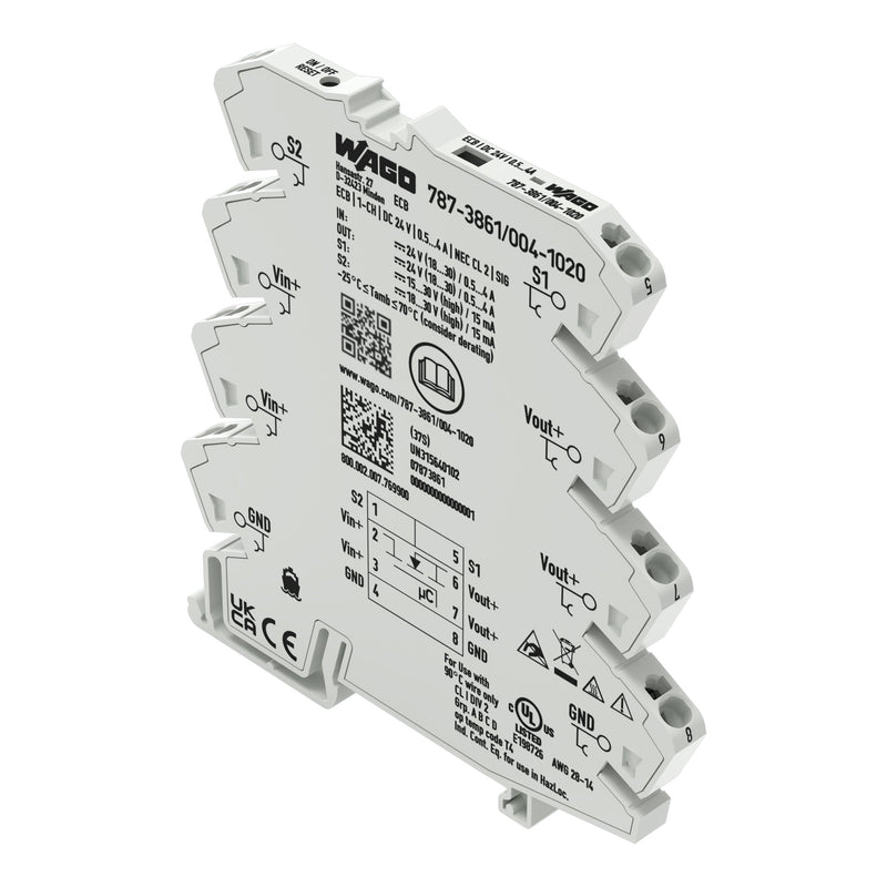WAGO - Stromüberwachungsgerät Elektron. Schutzschalter 787-3861/004-1020 1-kanalig, DC 24 V