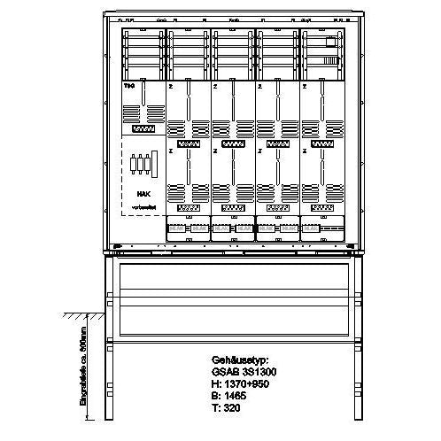 GSAB Elektrotechnik - Zähler-Komplettschrank Zähleranschlusssäule 08.00.1P8 8Z/TSG