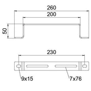 OBO Bettermann - Wand- und Deckenbügel für Kabeltragsystem Distanzbügel DBL 50 200 A4 − 10 Stück