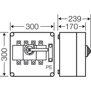 Hensel - Lasttrennschalter MiLasttrennschaltergehäuse Mi 7254 250A, 4polig + PE