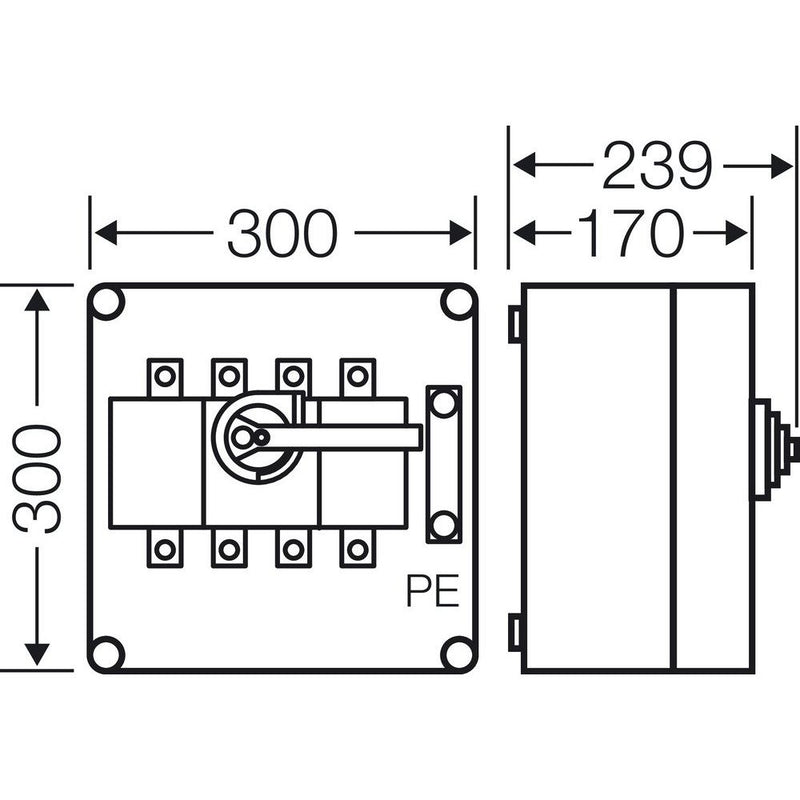 Hensel - Lasttrennschalter MiLasttrennschaltergehäuse Mi 7254 250A, 4polig + PE