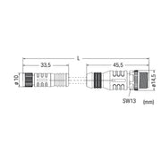 WAGO - Konfektioniertes Sensor-Aktor-Kabel Sensor-Aktorleitung axial 756-6507/030-005 M8-Buchse M12A-Stec