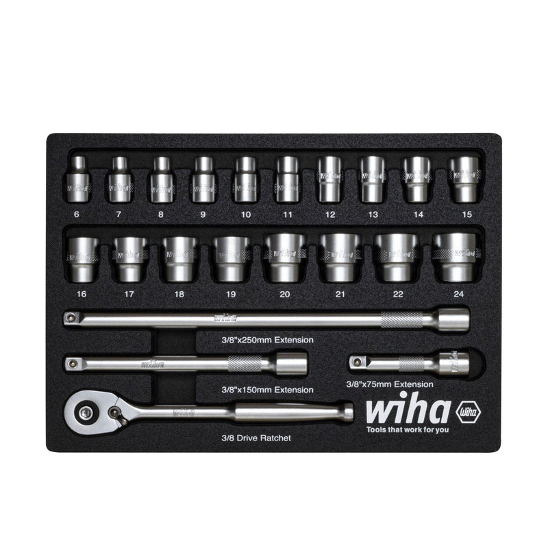 Wiha - Schraubenschlüsselset Ratschenschlüssel 33791 Set 3/8"