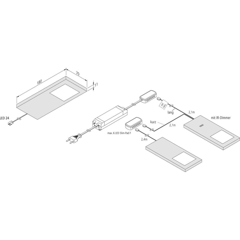 Hera - Decken-/Wandleuchte LED Slim-Pad F 61001691301 nw ws m.Schalter