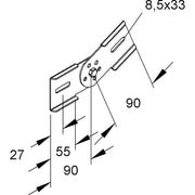 Niedax - Verbinder für Kabeltragsystem Gelenkverbinder KGV 60 S − 1 Stück