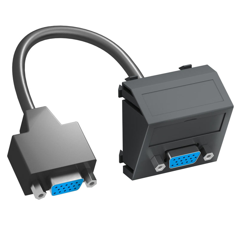 OBO Bettermann - Einsatz/Abdeckung für Kommunikationstechnik Multimediaträger VGA MTS-VGA F SWGR1 45x45mm sw-gr
