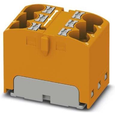 Phoenix Contact - Durchgangs-Reihenklemme Verteilerblock PTFIX 6X4-FE 6p, 0,2-6qmm, sw/ge − 10 Stück
