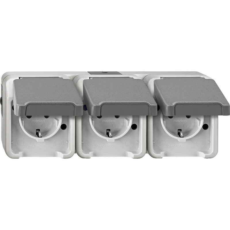 Merten - Steckdose SCHUKO-Dreifach-Steckdose MEG2391-8029 lichtgrau