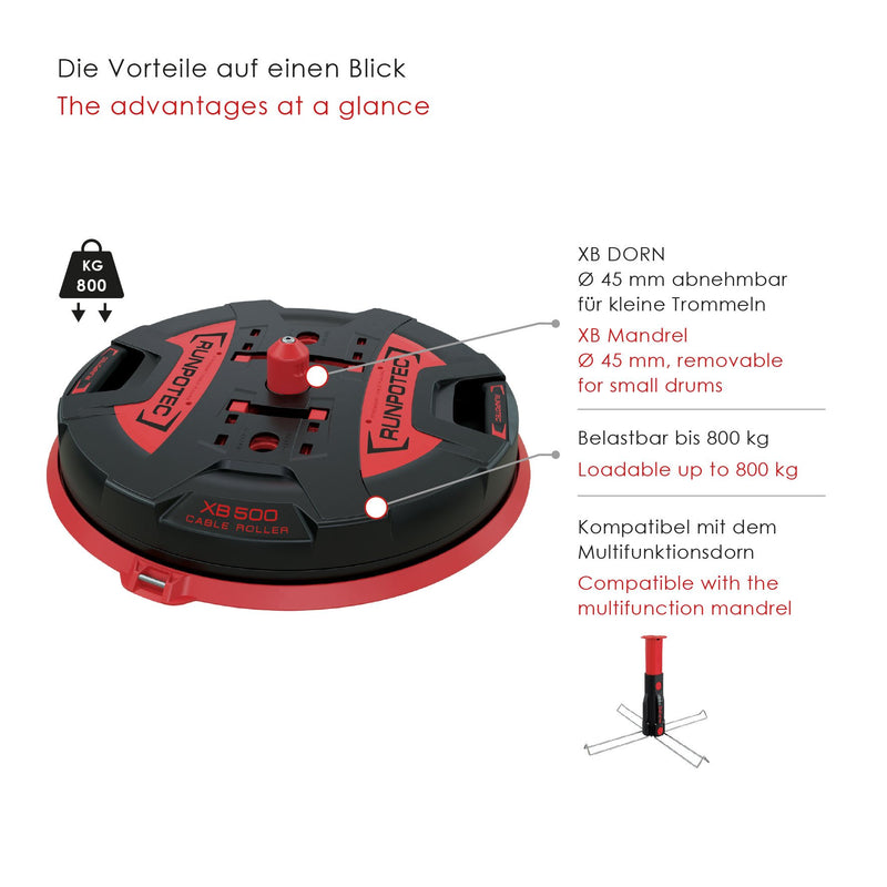 Runpotec - Kabeltrommelabroller X BOARD ProfiKabelabroller 10136 XB 500