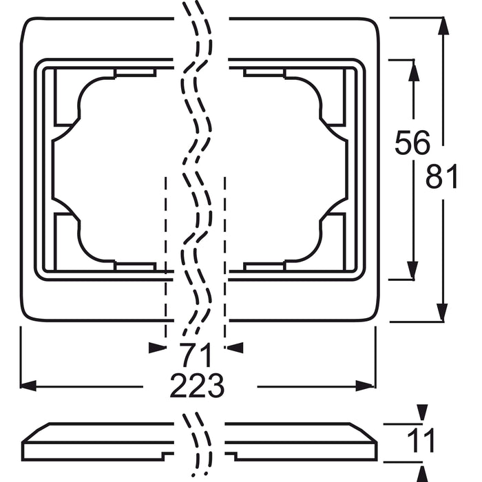 Busch-Jaeger - Abdeckrahmen Rahmen 3-fach 1723 KA-260 palladium, waager.  − 1 Stück
