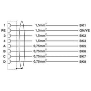 Phoenix Contact - Energiekabel < 1 kV, für ortsveränderlichen Einsatz Kabelstecker K-7E - OE/5,#1620425 kunststoffumspritzt − 2 Stück