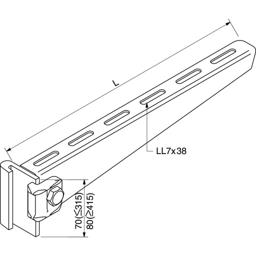 Rico - Ausleger für Kabeltragsystem Ausleger 16B1-500-V 500mm 3,6 kN − 10 Stück by Rico
