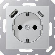 Jung - Steckdose SCHUKO Steckdose A 1520-15 CA AL mit USB Typ AC