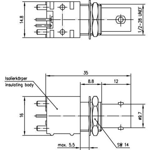 Telegärtner - Koax-Steckverbinder BNC-Einbaubuchse für LTP 100023441