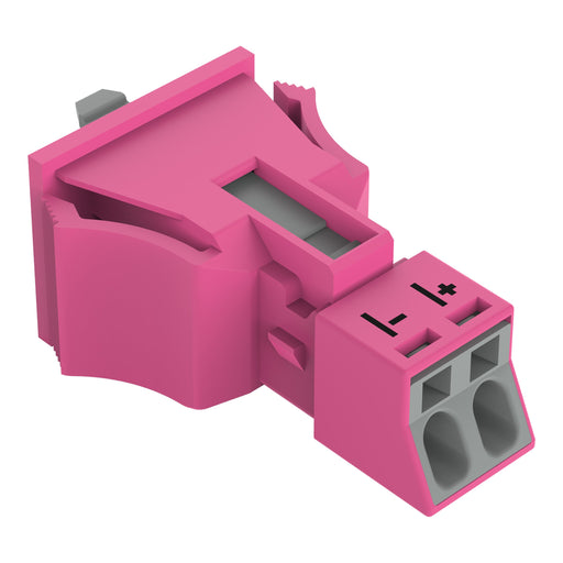 WAGO - Geräteanschluss für steckbare Gebäudeinstallation Snap-In-Stecker 890-792/080-000 2-polig,Kod. B,pink − 50 Stück
